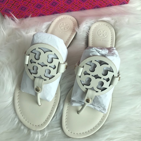 NEW IN BOX TORY BURCH MILLER SANDALS BLEACH - Picture 8 of 12